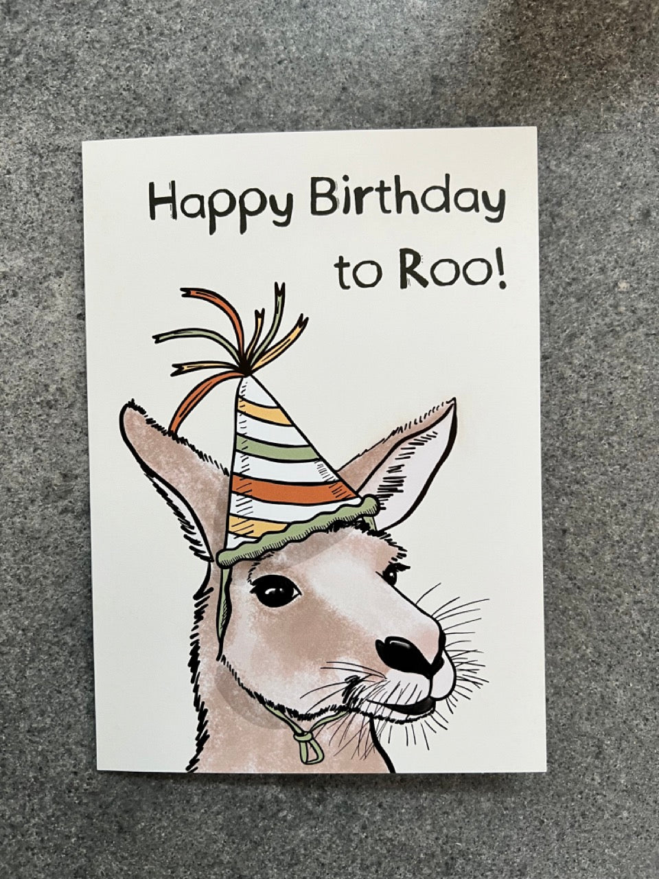 HandIllustrated 7 x 5inch Kangaroo Birthday Card Timber Kids