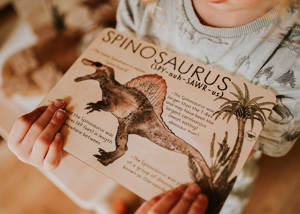 Spinosaurus Jumbo Dino Fact Tile - | Timber Kids - Timber Kids