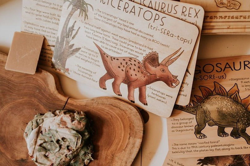TRICERATOPS Jumbo Dino Fact Tile - | Timber Kids - Timber Kids 