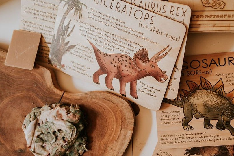 TRICERATOPS Jumbo Dino Fact Tile - | Timber Kids - Timber Kids