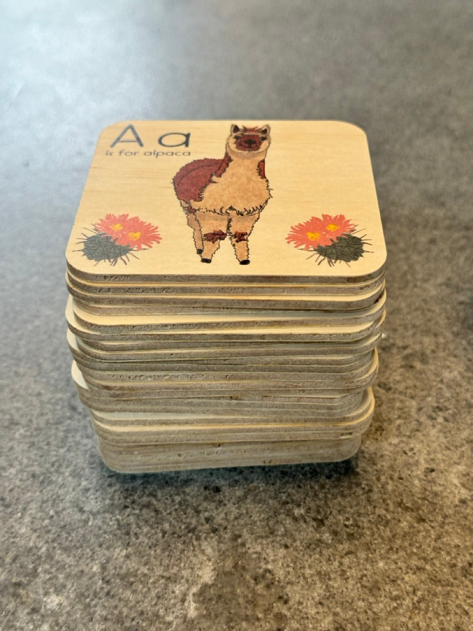 Easy-as-ABC Timber Learning Tiles (Natural)