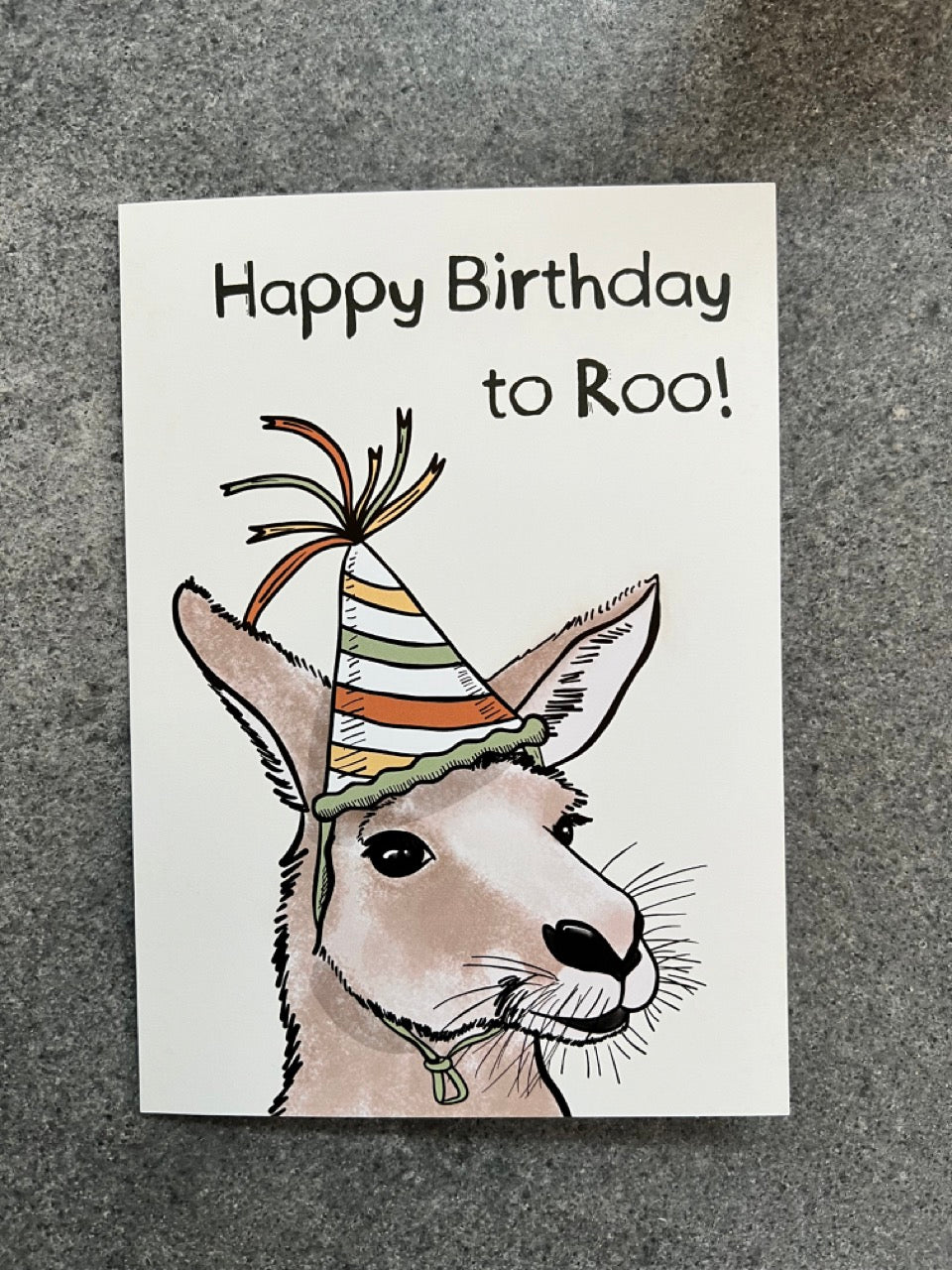 Hand-Illustrated 7 x 5-inch Kangaroo Birthday Card