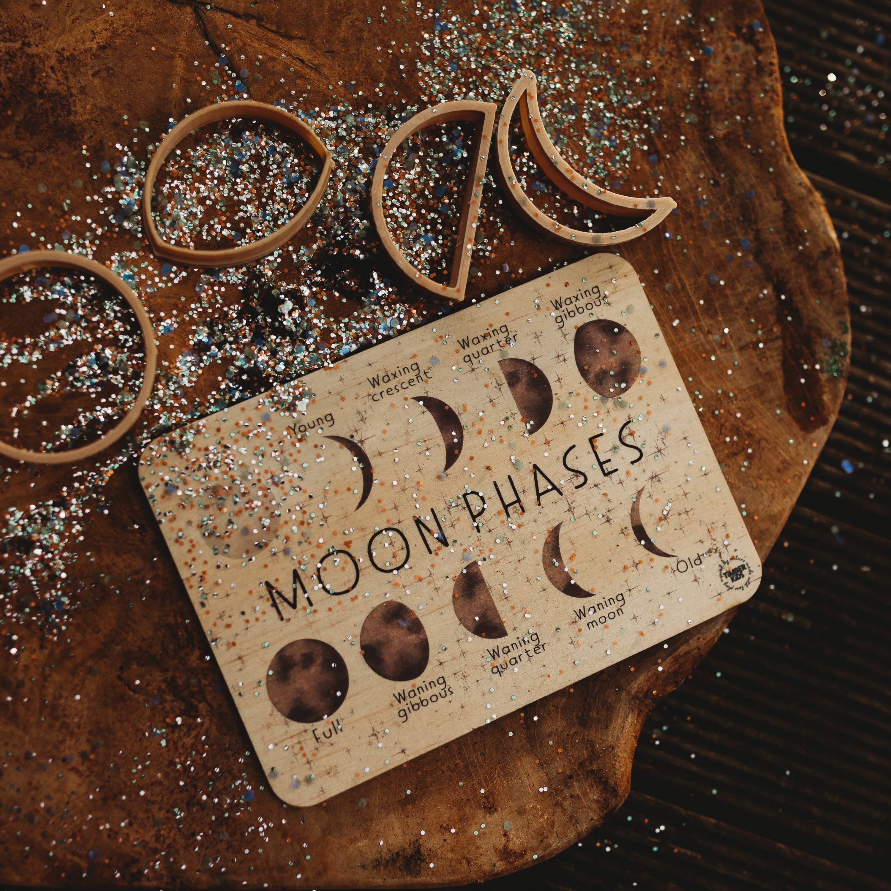 Moon Phases Timber Tile - | Timber Kids - Timber Kids 